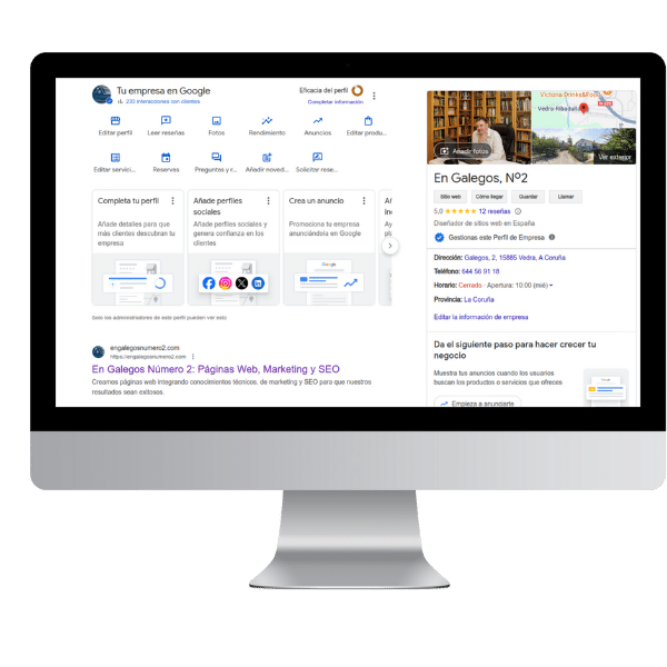Ficha Google My Business optimizada para SEO local A Coruña - consultor experto